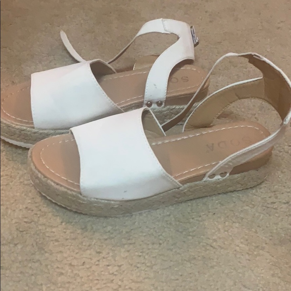 Soda white platforms size 8